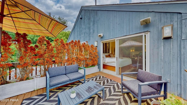 149 Bennett Ave Unit J, Milford, PA 18337 - wooden deck with outdoor lounge area