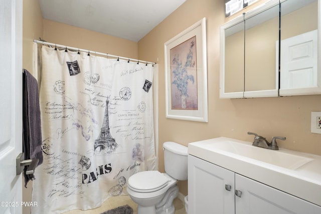 4 Pebble Ct, Lake Ariel, PA 18436 - bathroom with vanity, toilet, and a shower with shower curtain