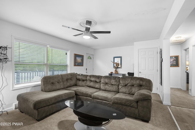 4 Pebble Ct, Lake Ariel, PA 18436 - living area with carpet floors, baseboards, and ceiling fan