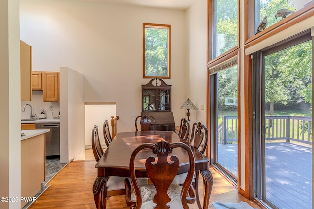 20 Clemen V Muller St, Beach Lake, PA 18405 - dining area featuring a high ceiling and light wood-type flooring