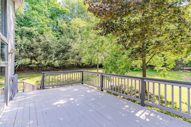 20 Clemen V Muller St, Beach Lake, PA 18405 - wooden deck with a lawn