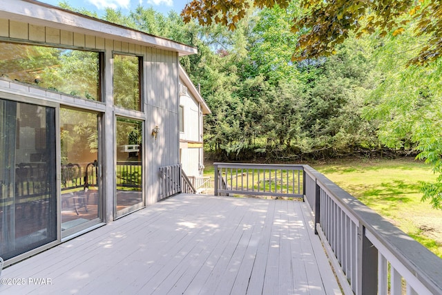 20 Clemen V Muller St, Beach Lake, PA 18405 - wooden deck with a lawn