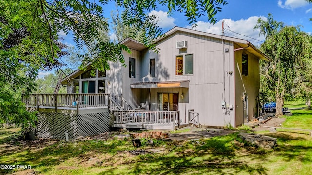 20 Clemen V Muller St, Beach Lake, PA 18405 - rear view of property featuring a wooden deck