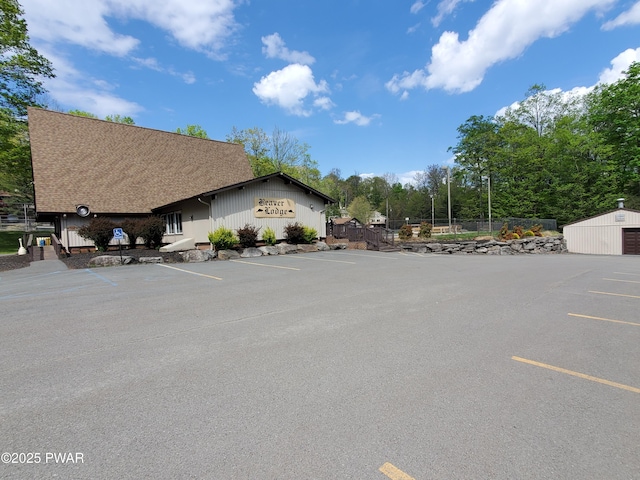 view of uncovered parking lot
