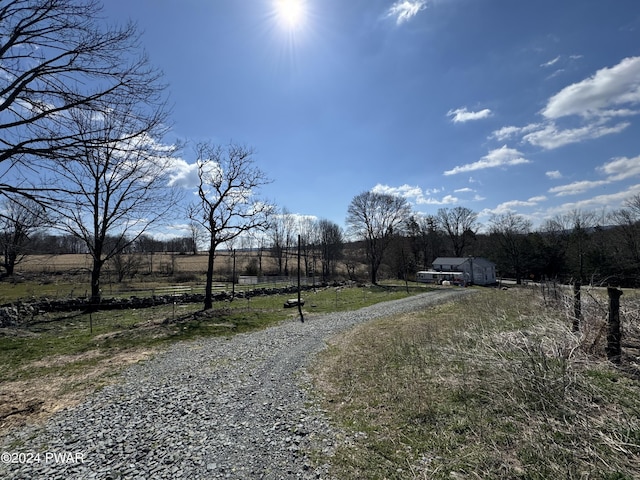 view of street with a rural view