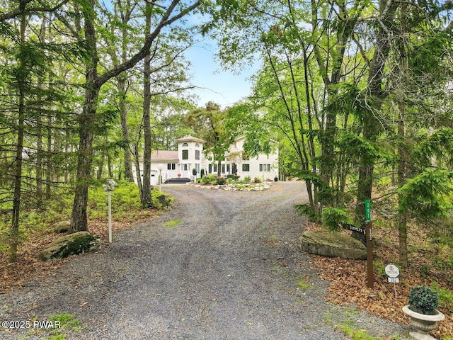 202 Remuda Dr, Lords Valley, PA 18428 - view of front of home with gravel driveway