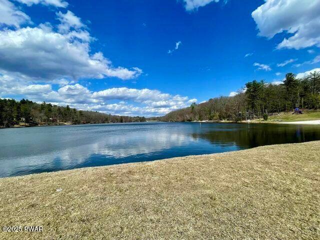 209 Conashaugh Trl, Milford, PA 18337 - water view with a heavily wooded area