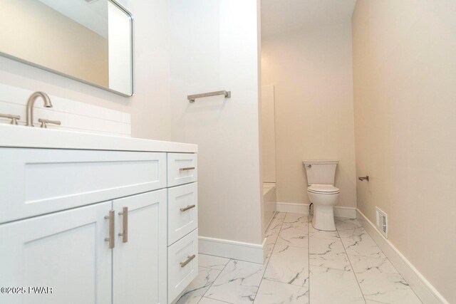 209 Conashaugh Trl, Milford, PA 18337 - bathroom with vanity, marble finish floors, and shower / washtub combination