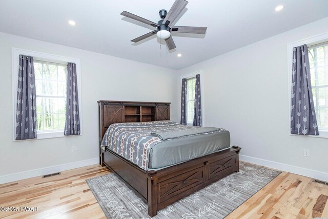 209 Conashaugh Trl, Milford, PA 18337 - bedroom with wood finished floors, recessed lighting, and ceiling fan