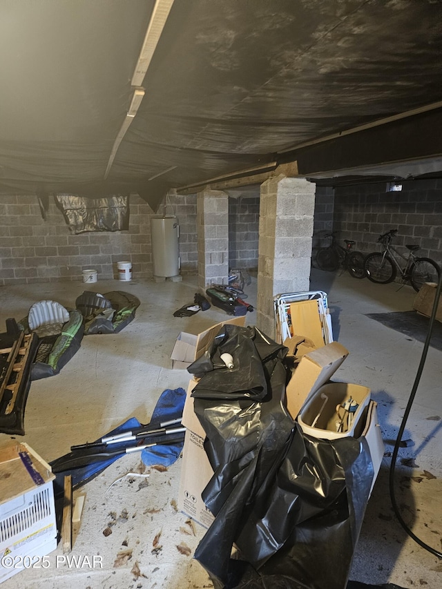 interior space featuring gas water heater