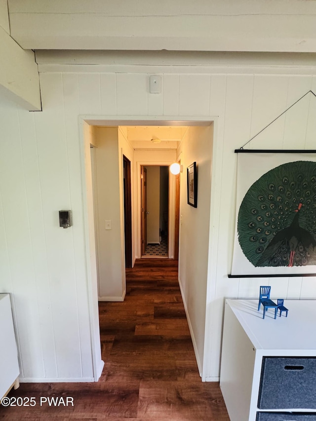124 Granite Dr, Lords Valley, PA 18428 - hall with dark wood-type flooring and baseboards