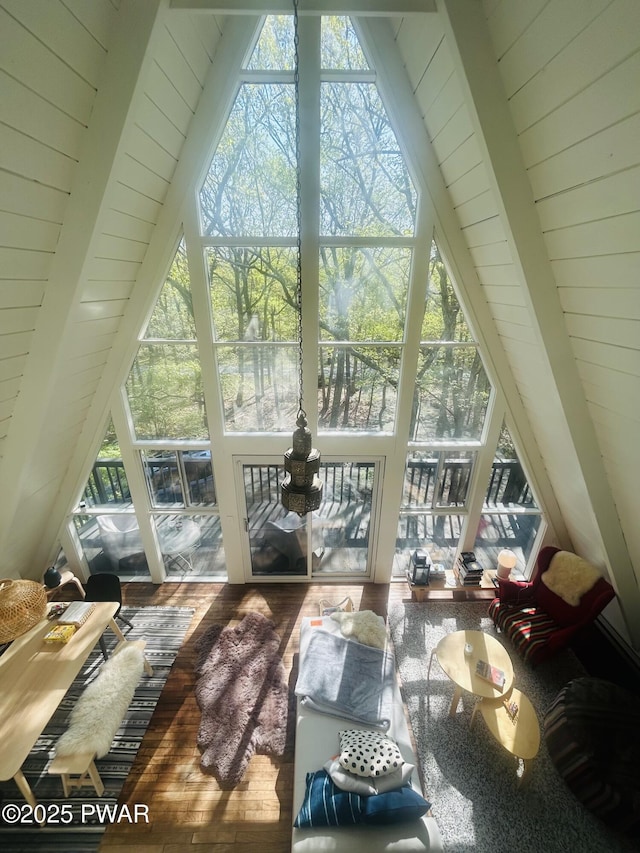 124 Granite Dr, Lords Valley, PA 18428 - bonus room with wood-type flooring and wood ceiling