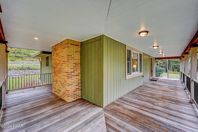 deck with covered porch