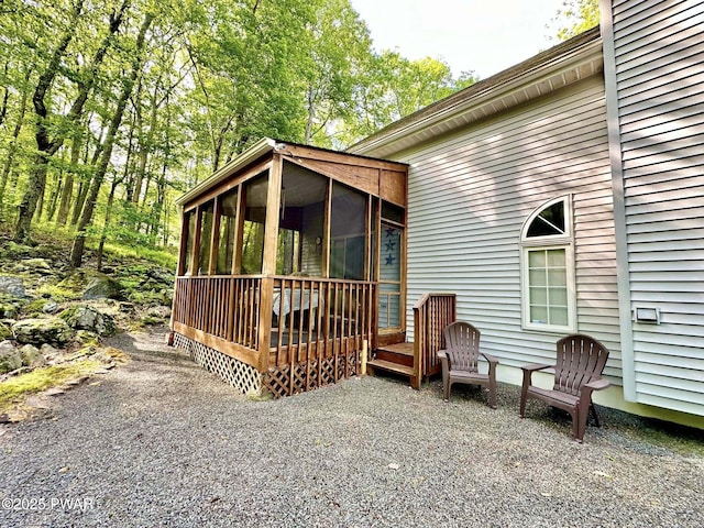 121 Canterbrook Dr, Hawley, PA 18428 - exterior space with a sunroom