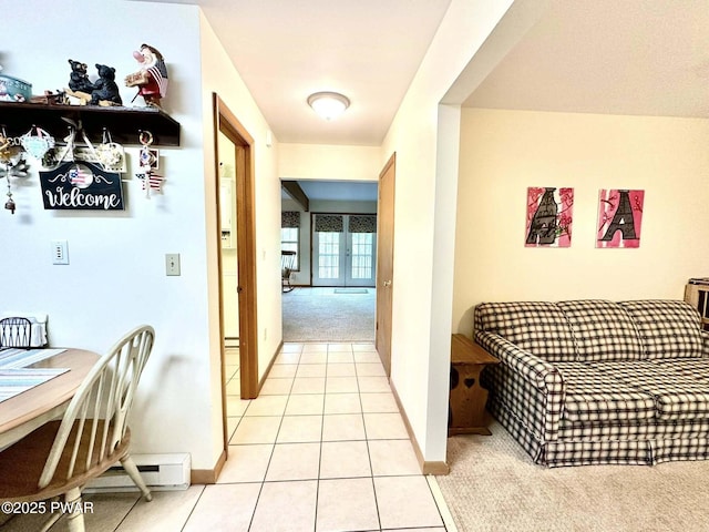 121 Canterbrook Dr, Hawley, PA 18428 - hall with light carpet and light tile patterned floors