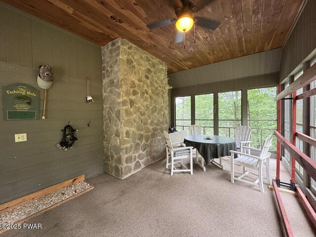 498 Penn York Rd, Starlight, PA 18461 - sunroom with a ceiling fan and lofted ceiling