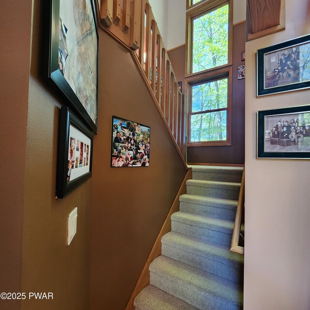 344 Canoebrook Dr, Lords Valley, PA 18428 - stairs with healthy amount of natural light