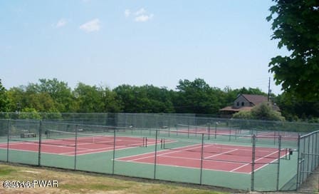 344 Canoebrook Dr, Lords Valley, PA 18428 - view of tennis court with fence