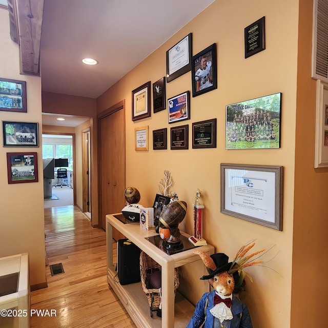 344 Canoebrook Dr, Lords Valley, PA 18428 - corridor with light wood-type flooring and recessed lighting