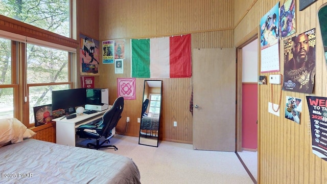 344 Canoebrook Dr, Lords Valley, PA 18428 - bedroom featuring carpet, an office area, and wallpapered walls