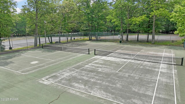 103 Westfall Dr, Dingmans Ferry, PA 18328 - view of tennis court with view of scattered trees