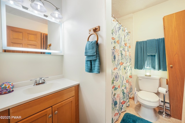 103 Westfall Dr, Dingmans Ferry, PA 18328 - full bath with vanity, a baseboard heating unit, and curtained shower