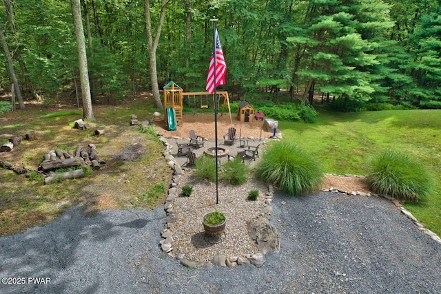 142 Myck Rd, Dingmans Ferry, PA 18328 - view of yard with a playground