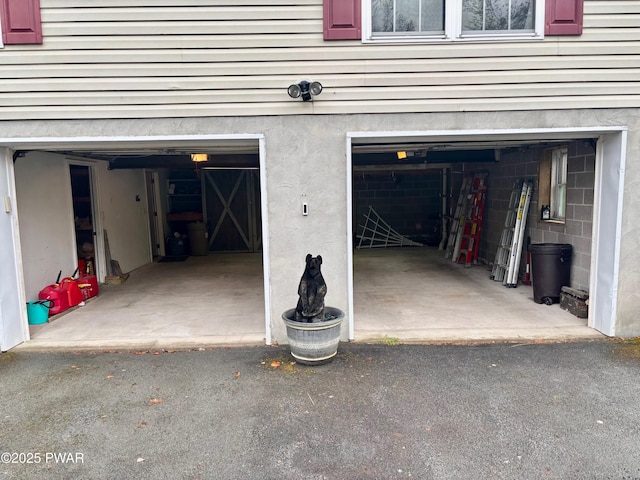 view of garage