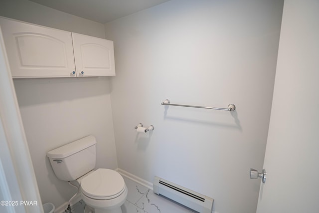 1111 Advent Rd, Lake Ariel, PA 18436 - bathroom featuring a baseboard heating unit, toilet, and baseboards