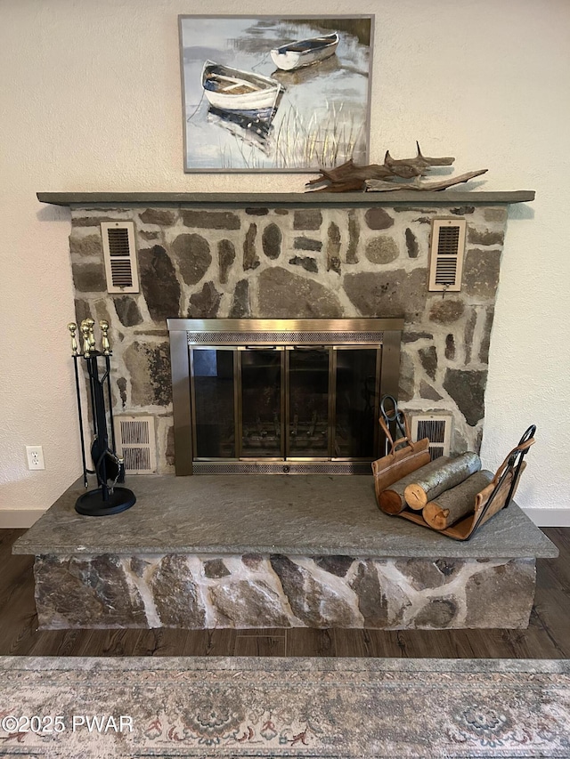 112 N Maple Ln, Greentown, PA 18426 - detailed view of a fireplace and wood finished floors