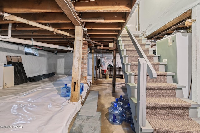 132 Dundaff St, Forest City, PA 18421 - unfinished basement featuring stairs