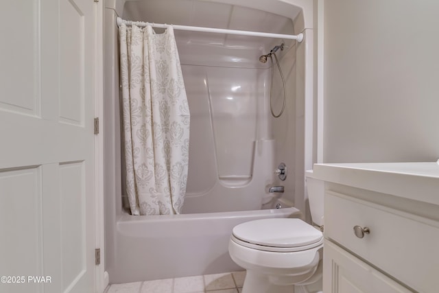 174 Lee Rd, Shohola, PA 18458 - bathroom featuring shower / bath combo, vanity, toilet, and tile patterned floors