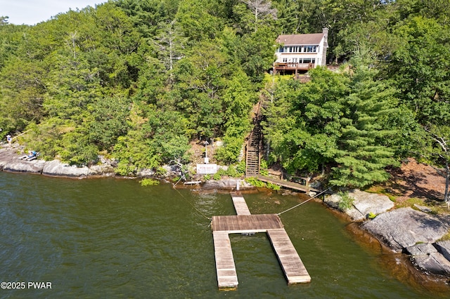 129 Timber Ln, Tafton, PA 18464 - view from above of property with a heavily wooded area and a nearby body of water