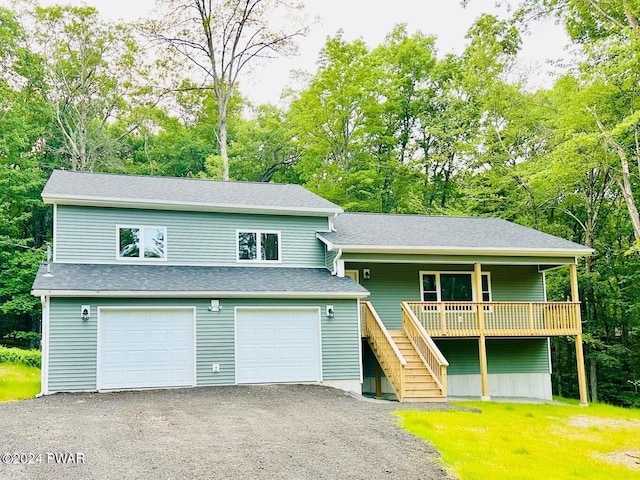 view of front of house with a garage