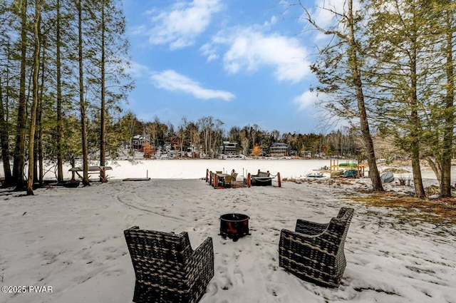 view of snowy yard