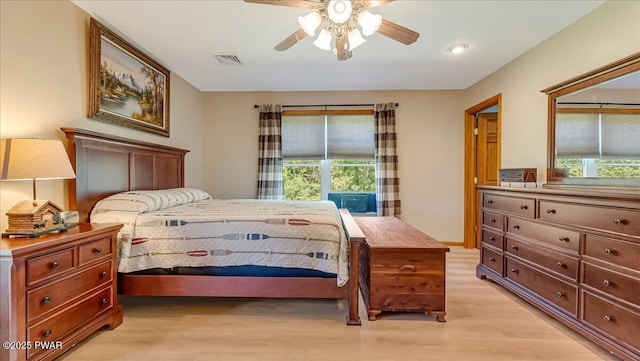 11 Coyote Rdg, Hawley, PA 18428 - bedroom featuring light wood-type flooring, a ceiling fan, and recessed lighting