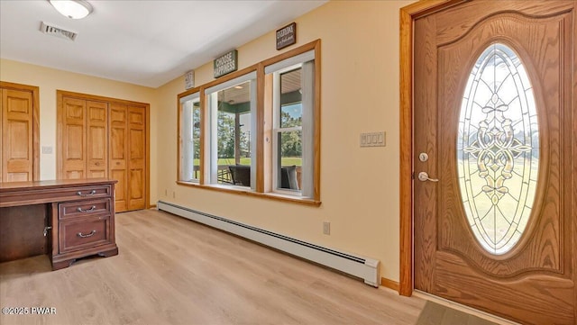 11 Coyote Rdg, Hawley, PA 18428 - foyer entrance featuring a baseboard heating unit and light wood-type flooring