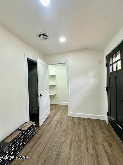 404 Forest Dr, Lords Valley, PA 18428 - foyer featuring wood finished floors and baseboards