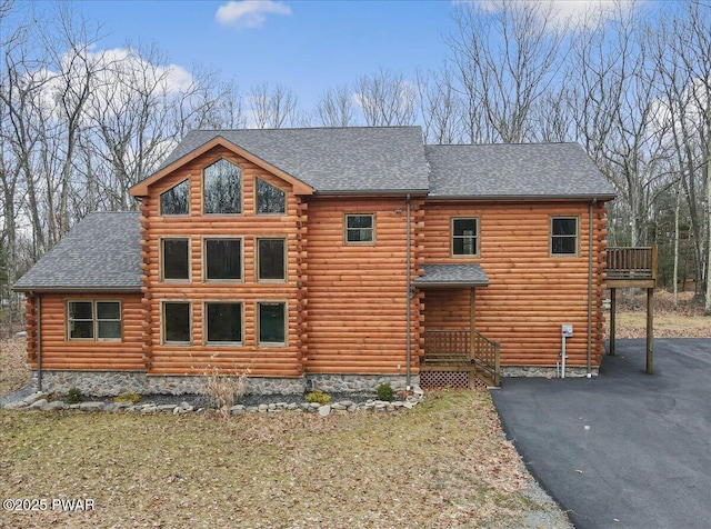 view of log-style house