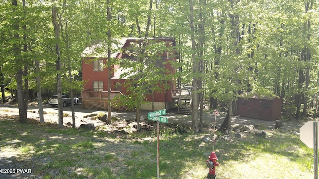 726 Wildwood Ter, Lake Ariel, PA 18436 - view of yard featuring a wooden deck
