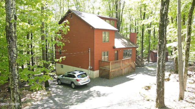 726 Wildwood Ter, Lake Ariel, PA 18436 - view of side of home with a chimney