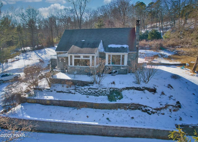 view of front of property with a chimney