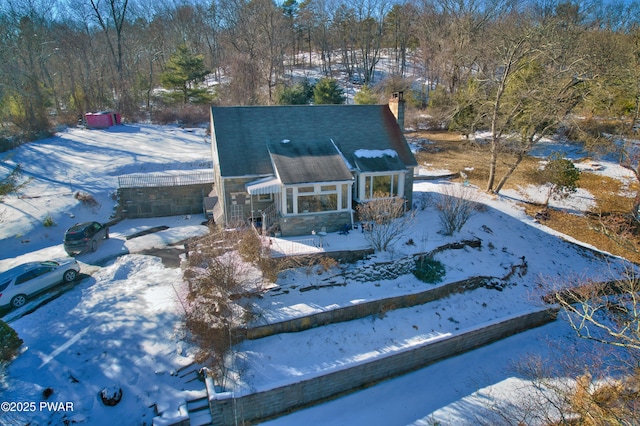 exterior space with a chimney