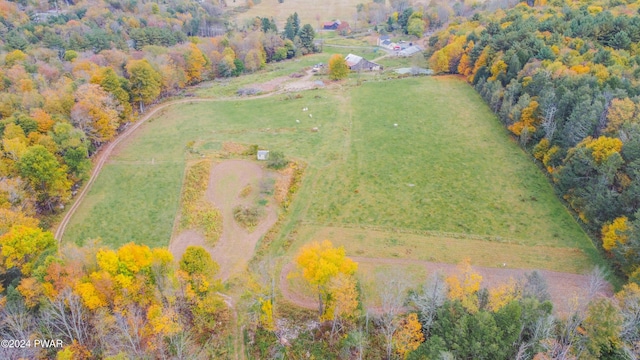 drone / aerial view with a rural view