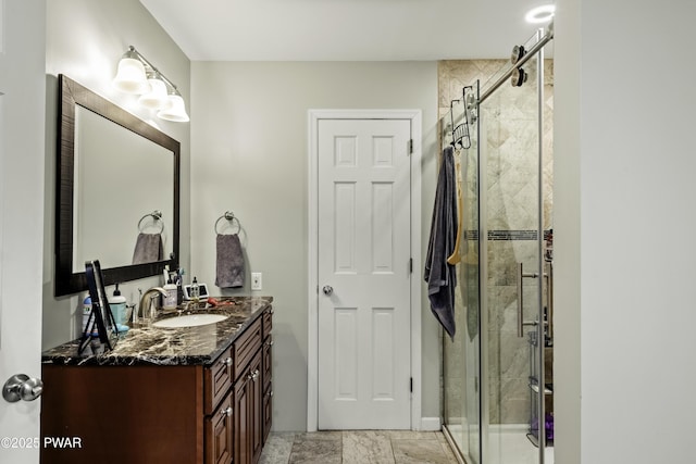 108 Bayberry Ct, East Stroudsburg, PA 18301 - full bath featuring vanity, a stall shower, and baseboards
