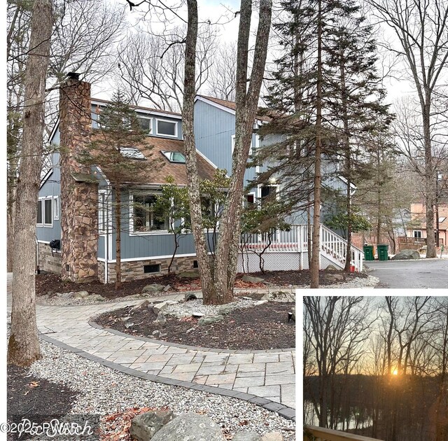 view of property exterior with a deck