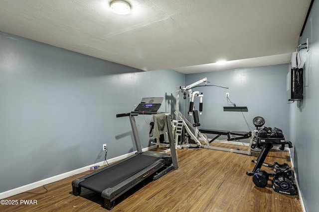 108 Bayberry Ct, East Stroudsburg, PA 18301 - workout room featuring wood finished floors and baseboards