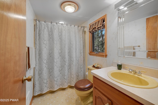 109 Glenbrook Dr, Dingmans Ferry, PA 18328 - full bathroom with vanity, tile patterned flooring, and curtained shower