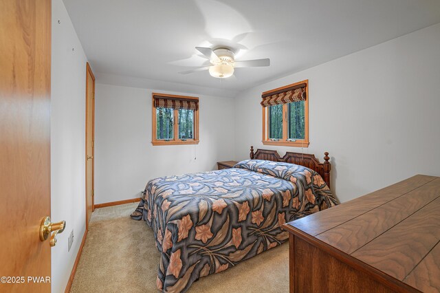 109 Glenbrook Dr, Dingmans Ferry, PA 18328 - carpeted bedroom with ceiling fan and baseboards