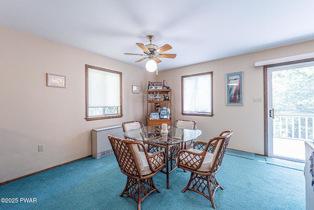 511 Overlook Ter, Stroudsburg, PA 18360 - carpeted dining room with ceiling fan and plenty of natural light